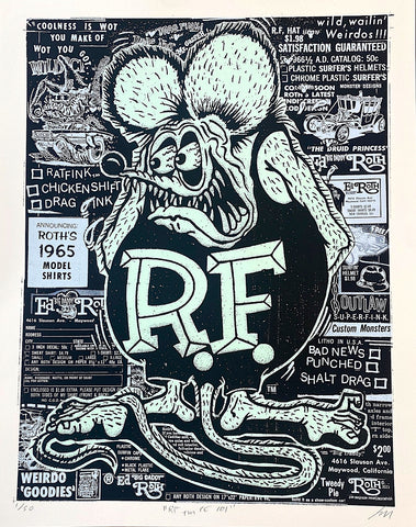 Rat Fink B&W Collage (Glow) (RF TM PE 101)
