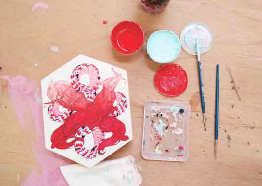 Creature Creature's morphed paintings of animals parallel human relationships.