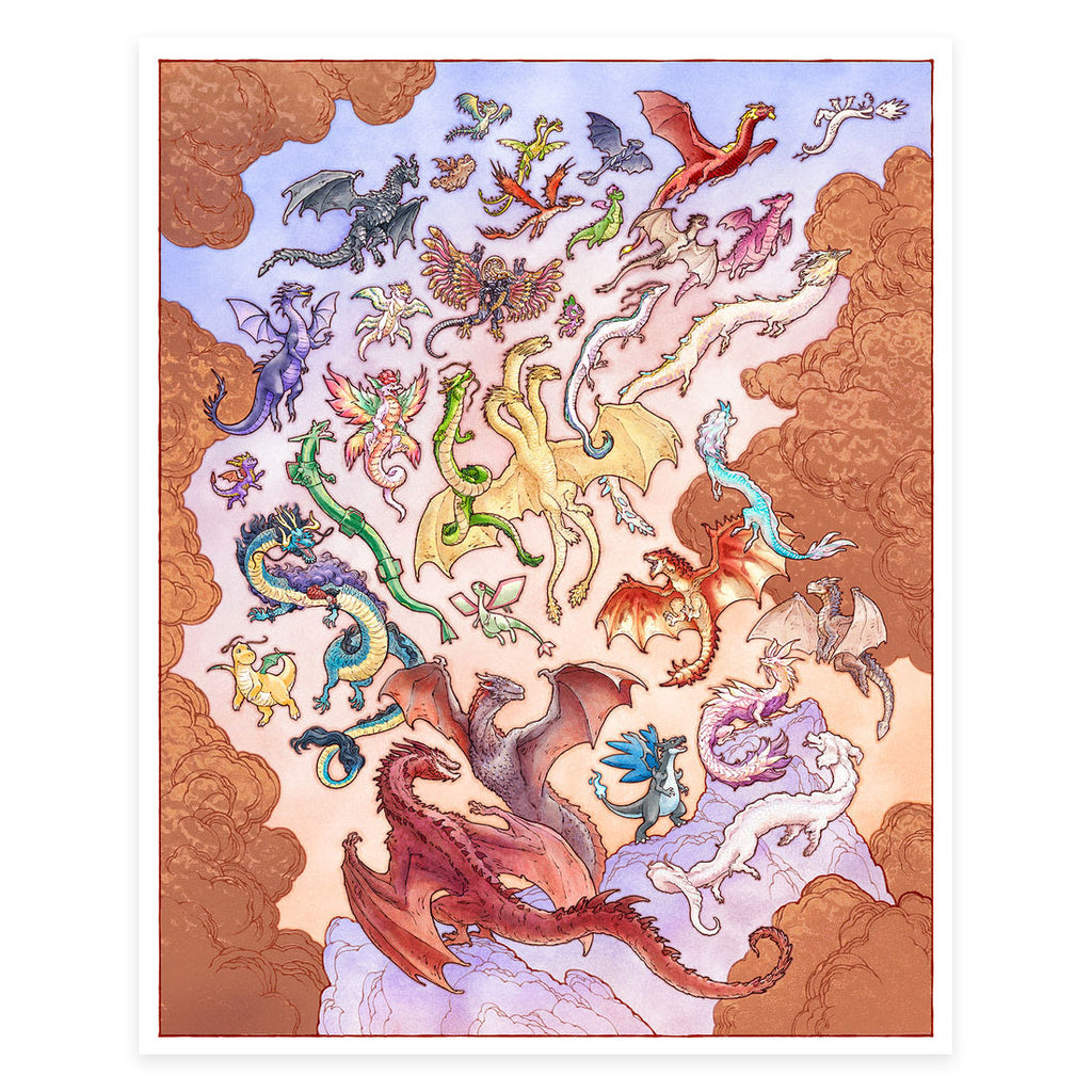 Dragons in Flight (copper foil)