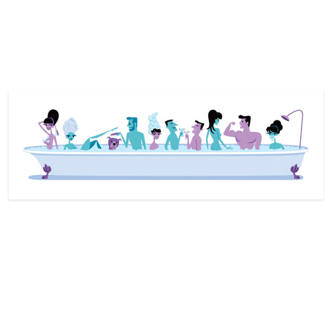 The Long Hot Bath I (Purple and Aqua)