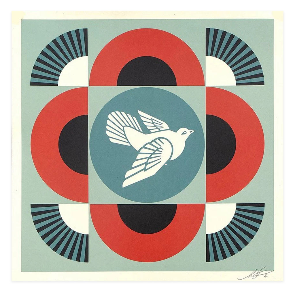 Geometric Dove - Red