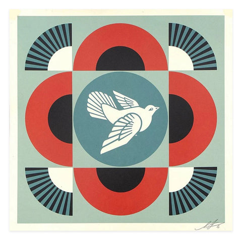 Geometric Dove - Red