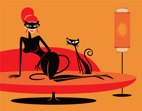Black Kitten in Orange