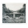 A clearing, a herd, pool chairs.