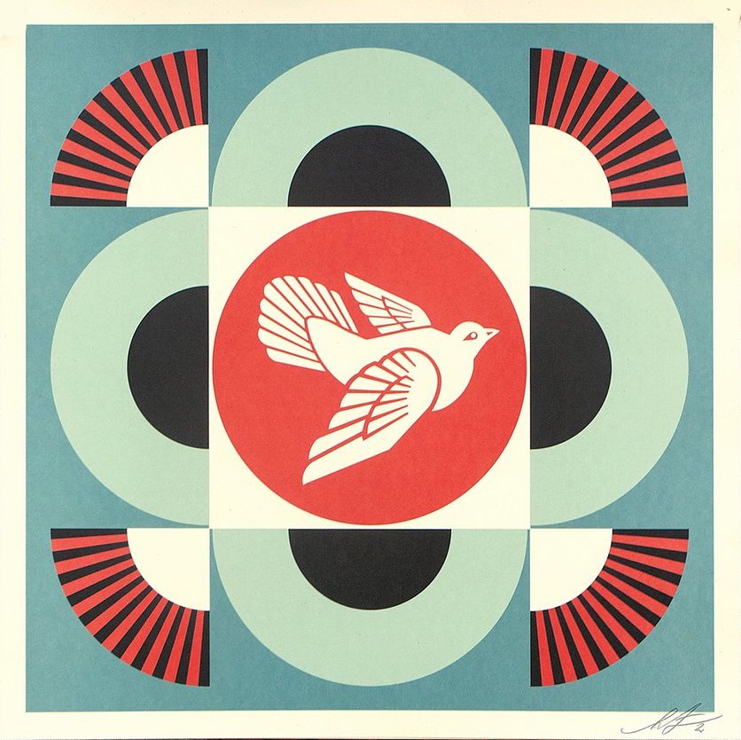 Geometric Dove - Blue