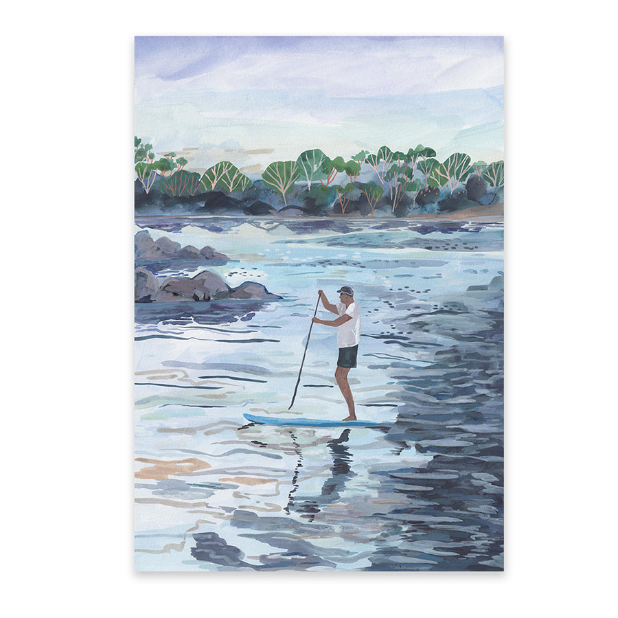 Paddleboarder at Dusk