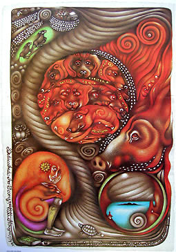 Golden Flower (Original Swiss Print)