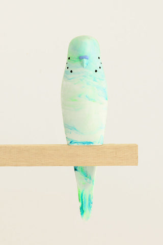 Resin Budgerigar - 'Glacier'