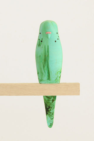 Resin Budgerigar - 'Seafoam'
