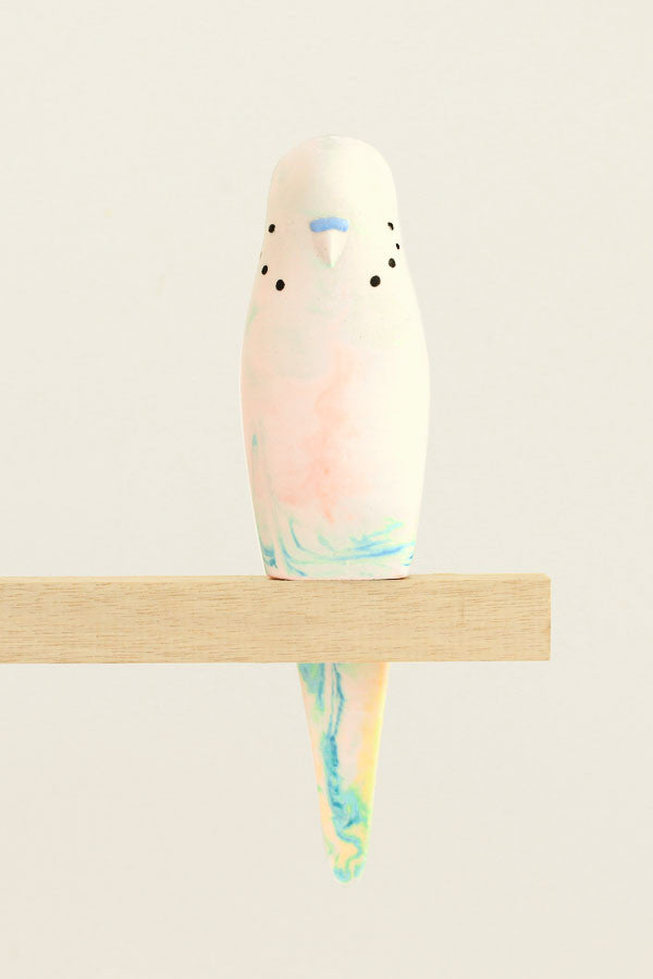 Resin Budgerigar - 'Sherbet'