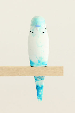 Resin Budgerigar - 'Snow'