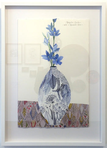 Thelymitra Crinita in a Stoneware Vase