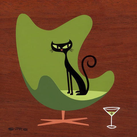 Suspicious Cat (In Green Egg Chair)