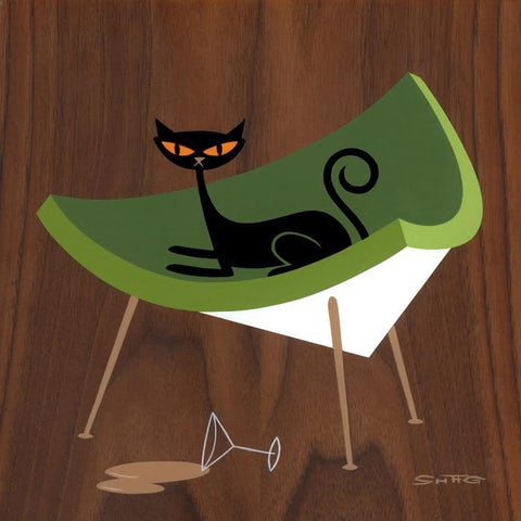 Suspicious Cat (In Green Coconut Chair)